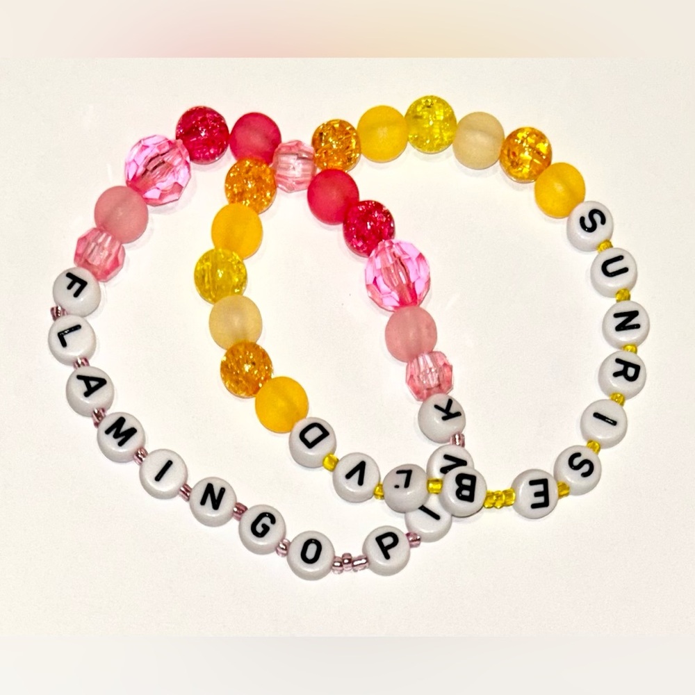 Taylor Swift 1989 TV Flamingo Pink Sunrise Boulevard Friendship Bracelet Double